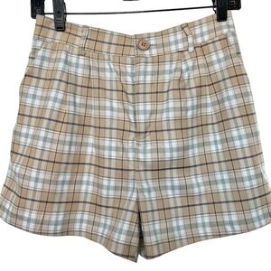 Full Tilt Womens Tan Plaid High Waisted Shorts Size S NWT 207094123001